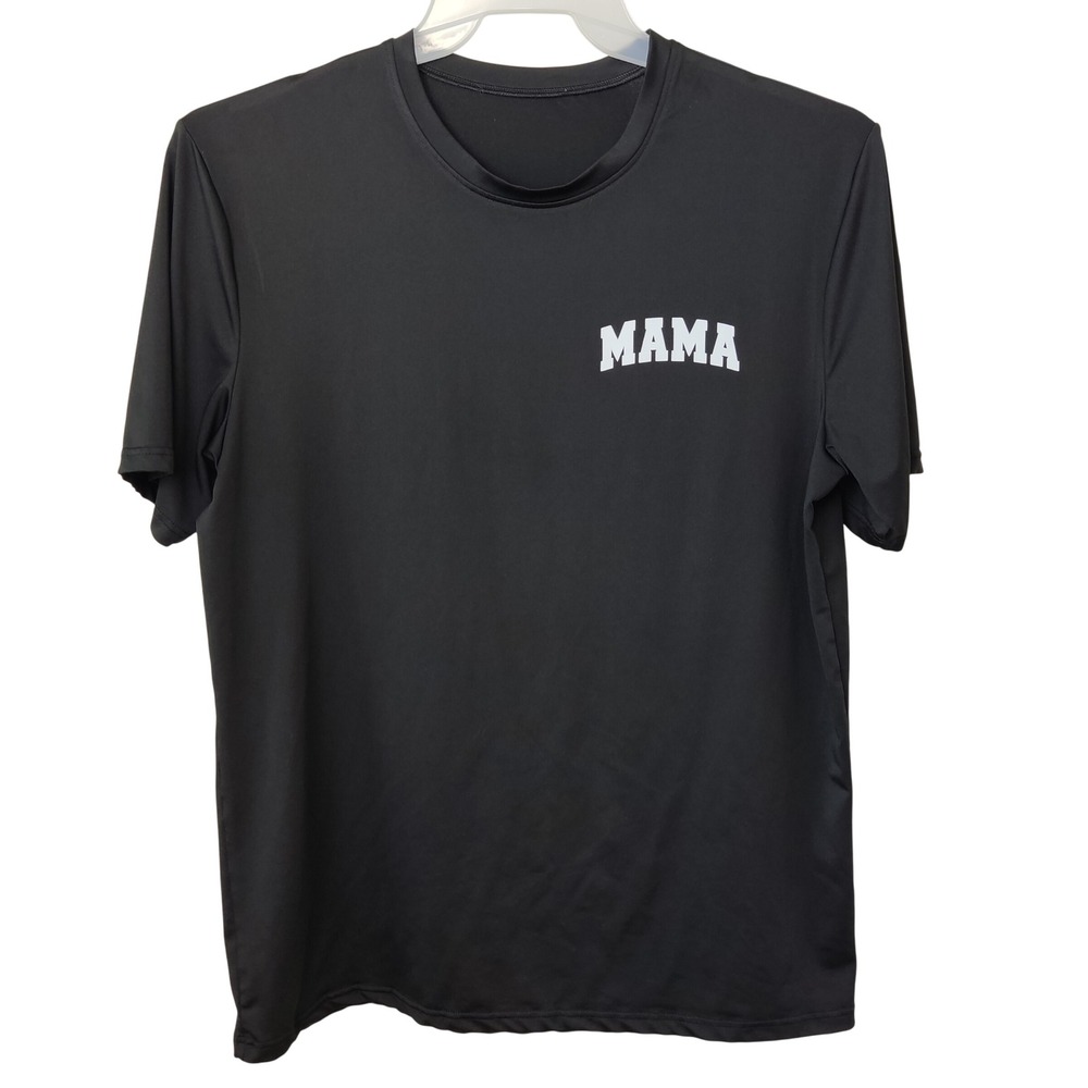Unbranded T-Shirt Women M Black Mama Leopard Lightning Bolt Graphic Tee Athletic